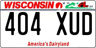 WI license plate 404XUD