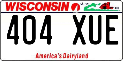 WI license plate 404XUE