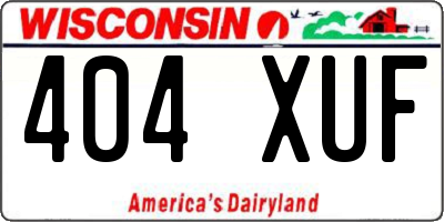 WI license plate 404XUF