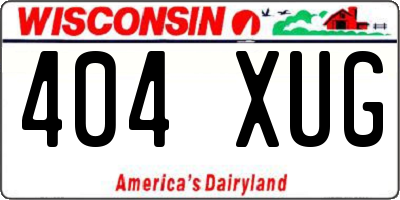 WI license plate 404XUG