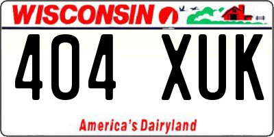 WI license plate 404XUK