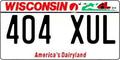 WI license plate 404XUL