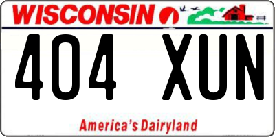 WI license plate 404XUN