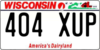 WI license plate 404XUP