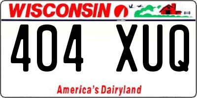 WI license plate 404XUQ