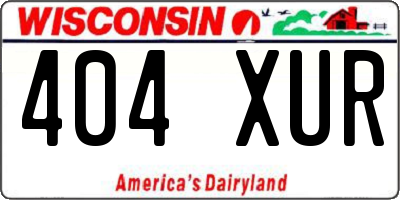 WI license plate 404XUR