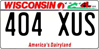 WI license plate 404XUS
