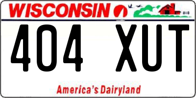 WI license plate 404XUT