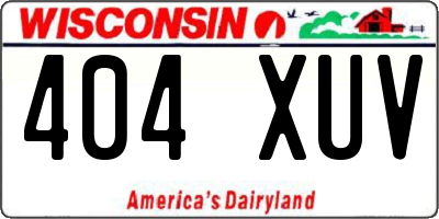 WI license plate 404XUV