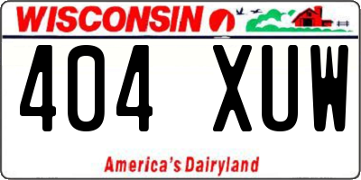WI license plate 404XUW
