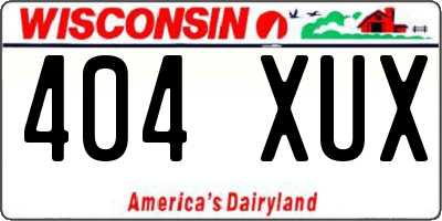 WI license plate 404XUX
