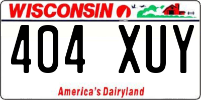 WI license plate 404XUY