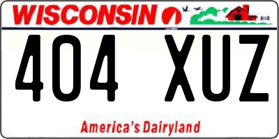 WI license plate 404XUZ