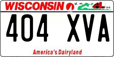 WI license plate 404XVA
