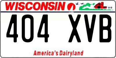 WI license plate 404XVB