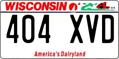 WI license plate 404XVD