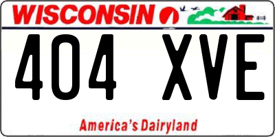 WI license plate 404XVE