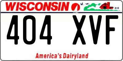WI license plate 404XVF