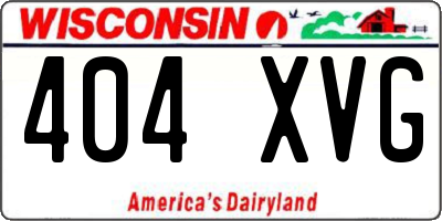 WI license plate 404XVG