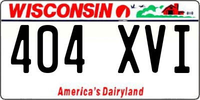 WI license plate 404XVI