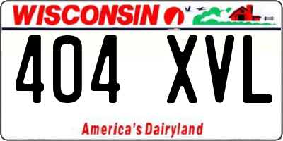 WI license plate 404XVL
