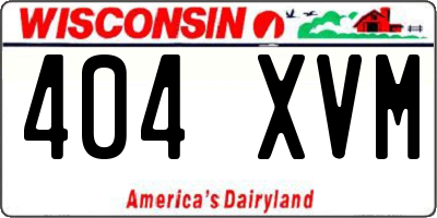 WI license plate 404XVM