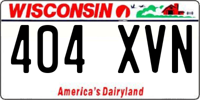 WI license plate 404XVN