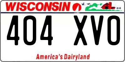 WI license plate 404XVO