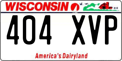 WI license plate 404XVP