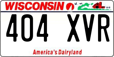 WI license plate 404XVR