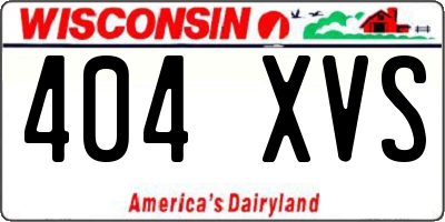 WI license plate 404XVS