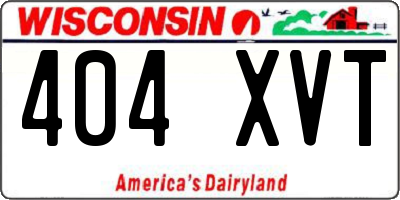 WI license plate 404XVT