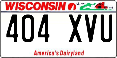 WI license plate 404XVU