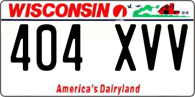 WI license plate 404XVV