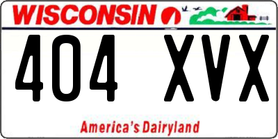WI license plate 404XVX
