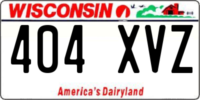 WI license plate 404XVZ