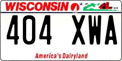 WI license plate 404XWA