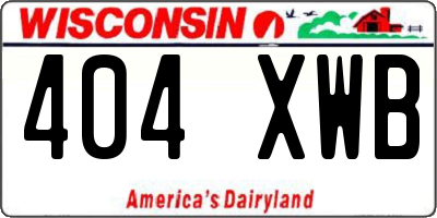 WI license plate 404XWB