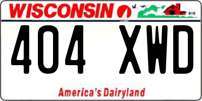WI license plate 404XWD