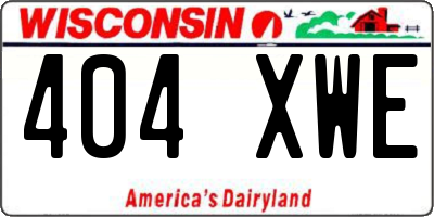 WI license plate 404XWE
