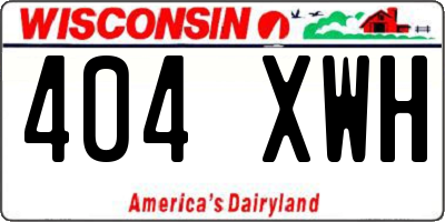 WI license plate 404XWH