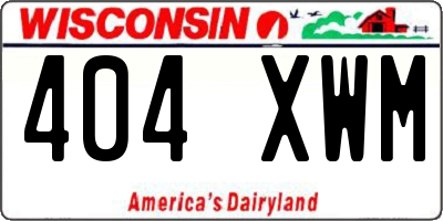 WI license plate 404XWM