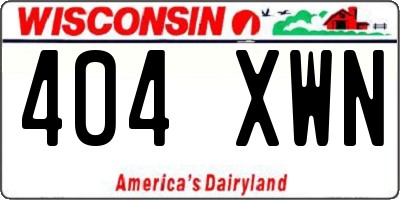 WI license plate 404XWN