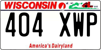 WI license plate 404XWP