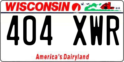 WI license plate 404XWR