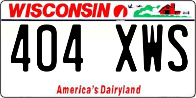 WI license plate 404XWS