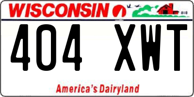 WI license plate 404XWT