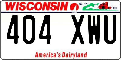 WI license plate 404XWU