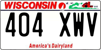 WI license plate 404XWV