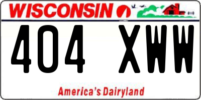 WI license plate 404XWW